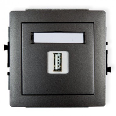 Mechanizm gniazda pojedynczego USB-AA Karlik DECO 11DGUSB-1 grafitowy