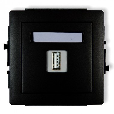 Mechanizm gniazda pojedynczego USB-AA Karlik DECO 12DGUSB-1 czarny mat