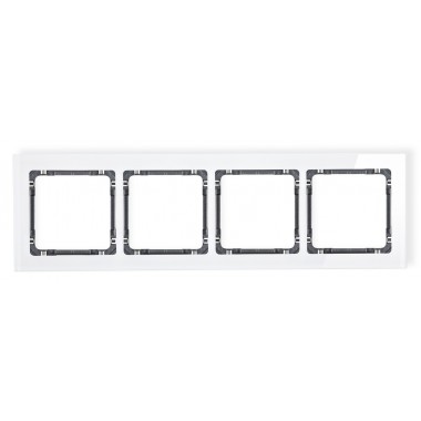 Ramka uniwersalna 4-krotna - efekt szkła (ramka biała, spód czarny Karlik DECO 0-12-DRS-4 biały